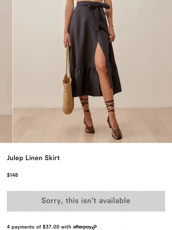 Reformation Black Linen Wrap Ruffle Skirt - Picture 5 of 15